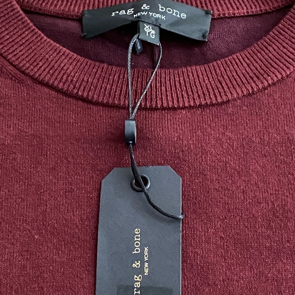 rag and bone Barrow Burgundy Slim Crew Pullover​​​​​​​​​​​​ - Picture 2 of 5